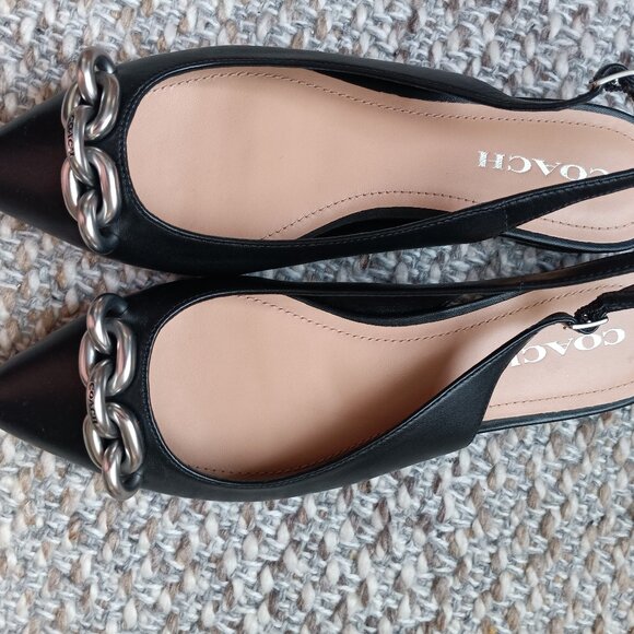 COACH Womens Point Toe Slingback Mule Flats - Picture 1 of 5